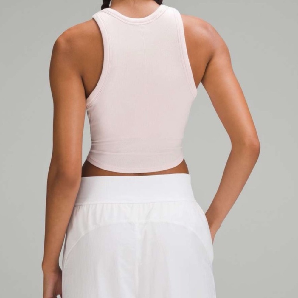 NEW, Lululemon Hold Tight Cropped Tank, Light Flush Pink, Ribbed Modal Cotton